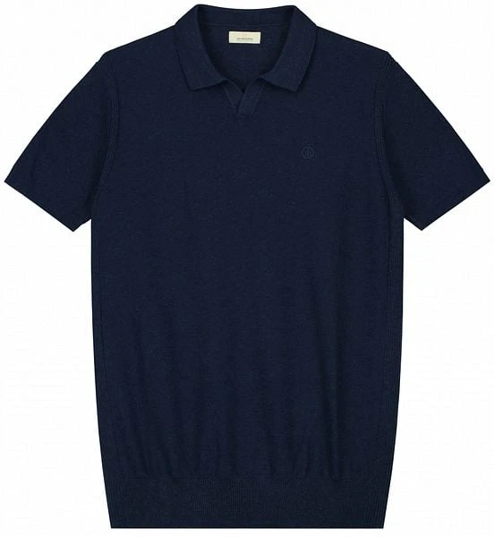Dstrezzed Polo Melange Slub Donkerblauw 6 Dstrezzed Polo Melange Slub Donkerblauw - Afbeelding 4