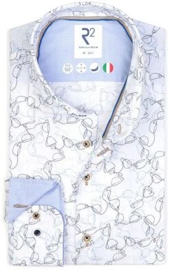 R2 Overhemd Koffiekopjes Wit