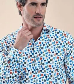 R2 Overhemd Meerkleurige Print -Kleding Kortingswinkel 76938 3