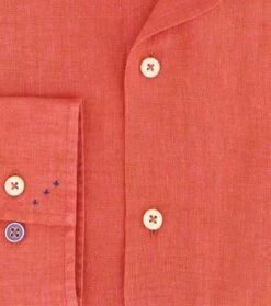 R2 Linnen Overhemd Oranje 12 R2 Linnen Overhemd Oranje -Kleding Kortingswinkel 76940 5