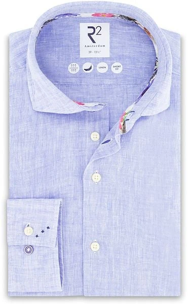 R2 Linnen Overhemd Blauw 8 R2 Linnen Overhemd Blauw - Afbeelding 6