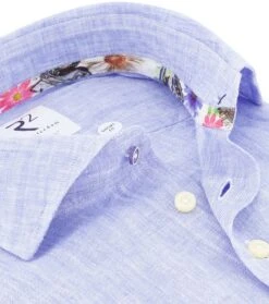 R2 Linnen Overhemd Blauw 11 R2 Linnen Overhemd Blauw -Kleding Kortingswinkel 76942 4