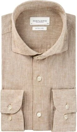 Profuomo Linnen Overhemd Beige -Kleding Kortingswinkel 76957 1 1