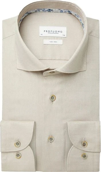Profuomo Overhemd Beige 5 Profuomo Overhemd Beige - Afbeelding 3