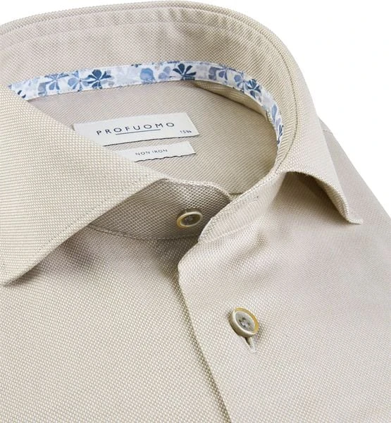 Profuomo Overhemd Beige 6 Profuomo Overhemd Beige - Afbeelding 4