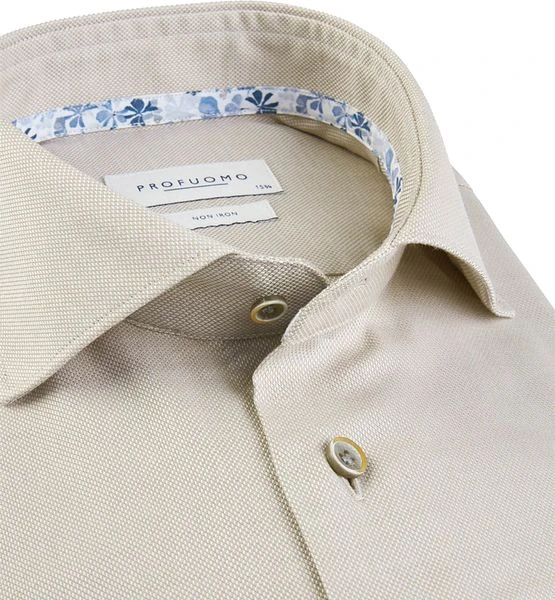 Profuomo Overhemd Beige 4 Profuomo Overhemd Beige - Afbeelding 2