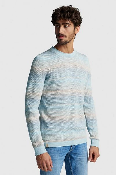 Cast Iron Trui Strepen Lichtblauw 4 Cast Iron Trui Strepen Lichtblauw - Afbeelding 2