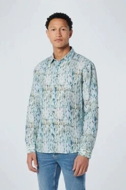 No-Excess No Excess Overhemd Print Aqua Blauw 13 No-Excess No Excess Overhemd Print Aqua Blauw -Kleding Kortingswinkel 77003 3 1
