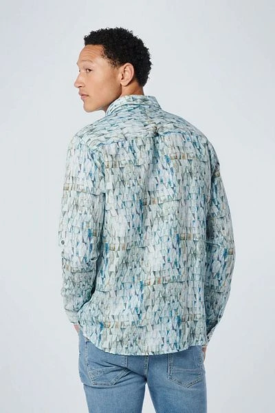 No-Excess No Excess Overhemd Print Aqua Blauw 5 No-Excess No Excess Overhemd Print Aqua Blauw - Afbeelding 3