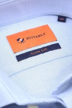 Suitable Overhemd Fijne Ruit Lichtblauw DM22-01 -Kleding Kortingswinkel 77039 4