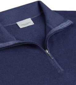 Profuomo Half Zip Trui Wol Navy -Kleding Kortingswinkel 77040 2 1