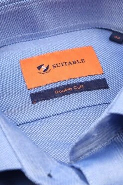 Suitable Overhemd Fijne Ruit Blauw DM22-02 -Kleding Kortingswinkel 77041 4
