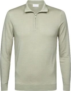 Profuomo Half Zip Trui Wol Groen