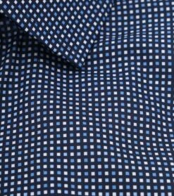 Olymp Luxor Overhemd SL7 Blokjes Donkerblauw -Kleding Kortingswinkel 77062 3