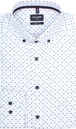 Olymp Luxor Overhemd SL7 Print Wit -Kleding Kortingswinkel 77064 1 1