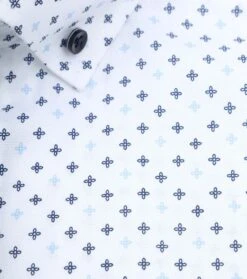 Olymp Luxor Overhemd SL7 Print Wit -Kleding Kortingswinkel 77064 3