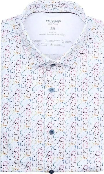 OLYMP Overhemd Level 5 24/seven SL7 Print Wit 7 OLYMP Overhemd Level 5 24/seven SL7 Print Wit - Afbeelding 5