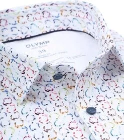 OLYMP Overhemd Level 5 24/seven SL7 Print Wit 13 OLYMP Overhemd Level 5 24/seven SL7 Print Wit -Kleding Kortingswinkel 77071 2 1