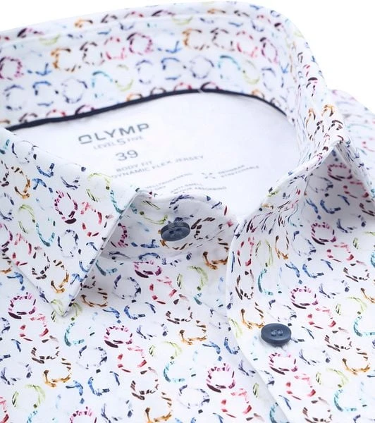 OLYMP Overhemd Level 5 24/seven SL7 Print Wit 8 OLYMP Overhemd Level 5 24/seven SL7 Print Wit - Afbeelding 6
