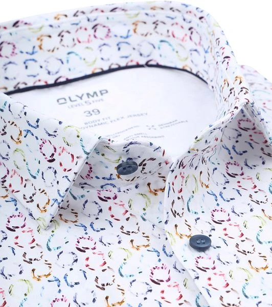 OLYMP Overhemd Level 5 24/seven SL7 Print Wit 4 OLYMP Overhemd Level 5 24/seven SL7 Print Wit - Afbeelding 2