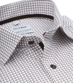 OLYMP Level 5 Overhemd Print Beige -Kleding Kortingswinkel 77079 2 1