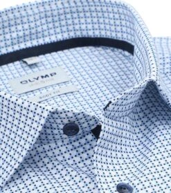 OLYMP Level 5 Overhemd Lichtblauw Print -Kleding Kortingswinkel 77082 2 1