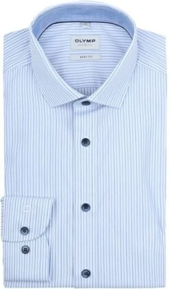 OLYMP Level 5 Overhemd Lichtblauw Streep -Kleding Kortingswinkel 77083 1 1