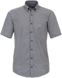 Casa Moda Overhemd Short Sleeve Zwart Geruit