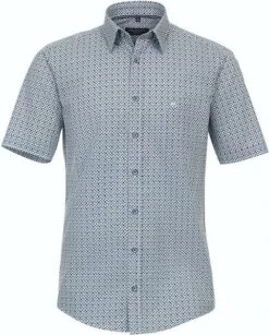 Casa Moda Overhemd Short Sleeve Blauw Print -Kleding Kortingswinkel 77100 1 1