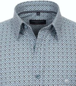 Casa Moda Overhemd Short Sleeve Blauw Print -Kleding Kortingswinkel 77100 2 1