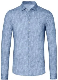 Desoto Overhemd Melange Blauw