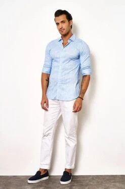 Desoto Overhemd Melange Lichtblauw 11 Desoto Overhemd Melange Lichtblauw -Kleding Kortingswinkel 77104 4