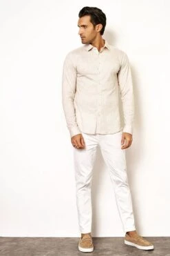 Desoto Overhemd Melange Beige -Kleding Kortingswinkel 77105 5