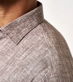 Desoto Overhemd Melange Bruin 11 Desoto Overhemd Melange Bruin -Kleding Kortingswinkel 77106 4