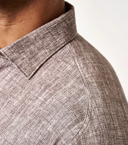 Desoto Overhemd Melange Bruin 6 Desoto Overhemd Melange Bruin - Afbeelding 4