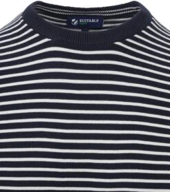 Suitable Respect Trui Otto Blauw Streep -Kleding Kortingswinkel 77150 2
