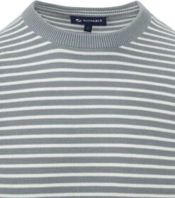Suitable Respect Trui Otto Groen Streep -Kleding Kortingswinkel 77151 2