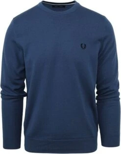Fred Perry Trui Wol Mix Logo Blauw -Kleding Kortingswinkel 77155 1 1
