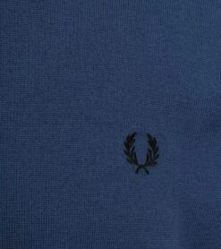 Fred Perry Trui Wol Mix Logo Blauw -Kleding Kortingswinkel 77155 3