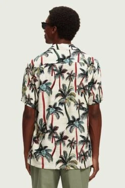 Scotch And Soda Shortsleeve Overhemd Palmbomen -Kleding Kortingswinkel 77184 6