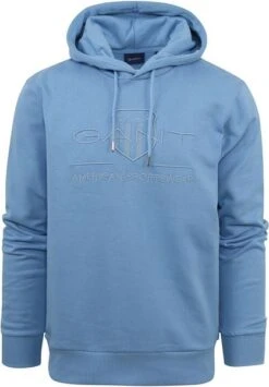 Gant Hoodie Tonal Shield Lichtblauw 12 Gant Hoodie Tonal Shield Lichtblauw -Kleding Kortingswinkel 77212 1 1