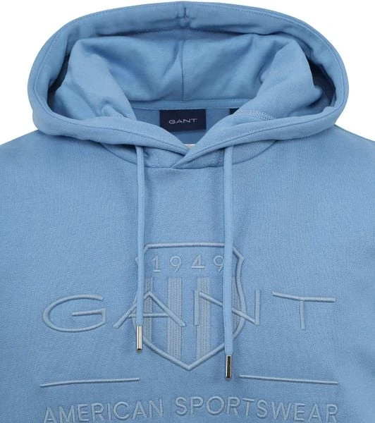 Gant Hoodie Tonal Shield Lichtblauw 8 Gant Hoodie Tonal Shield Lichtblauw - Afbeelding 6