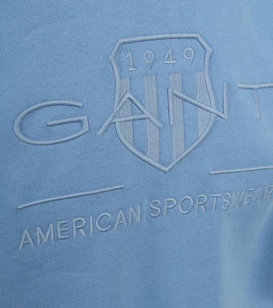 Gant Hoodie Tonal Shield Lichtblauw 5 Gant Hoodie Tonal Shield Lichtblauw - Afbeelding 3