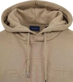 Gant Hoodie Tonal Shield Beige -Kleding Kortingswinkel 77213 2 1