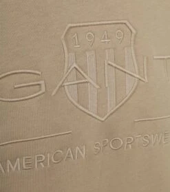 Gant Hoodie Tonal Shield Beige -Kleding Kortingswinkel 77213 3