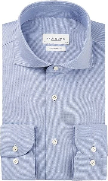 Profuomo Japanese Knitted Overhemd Royal Blauw 5 Profuomo Japanese Knitted Overhemd Royal Blauw - Afbeelding 3