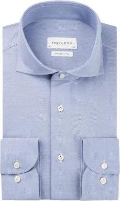 Profuomo Japanese Knitted Overhemd Royal Blauw