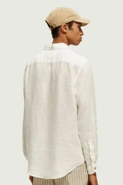 Scotch And Soda Overhemd Linnen Wit -Kleding Kortingswinkel 77281 13
