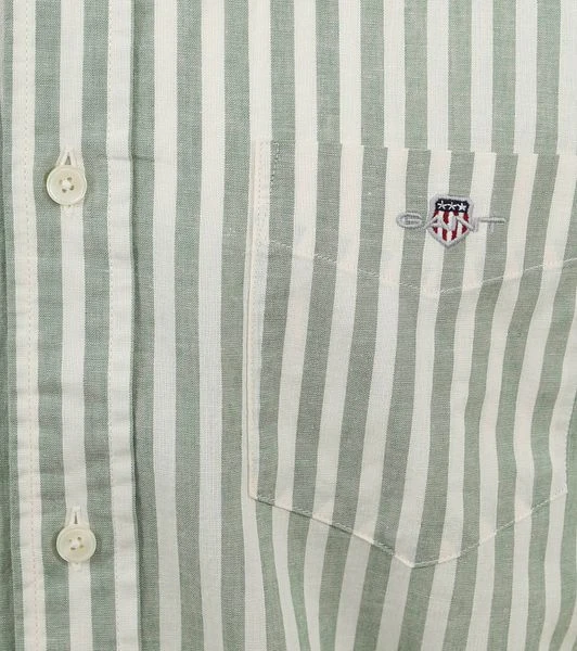 Gant Casual Overhemd Streep Linnen Groen 5 Gant Casual Overhemd Streep Linnen Groen - Afbeelding 3