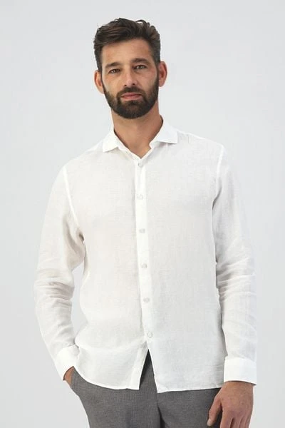 Dstrezzed Overhemd Jagger Linnen Wit 7 Dstrezzed Overhemd Jagger Linnen Wit - Afbeelding 5